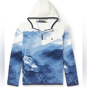 Polo Ralph Lauren - Logo-Embroidered Printed Fleece Half-Zip Hoodie